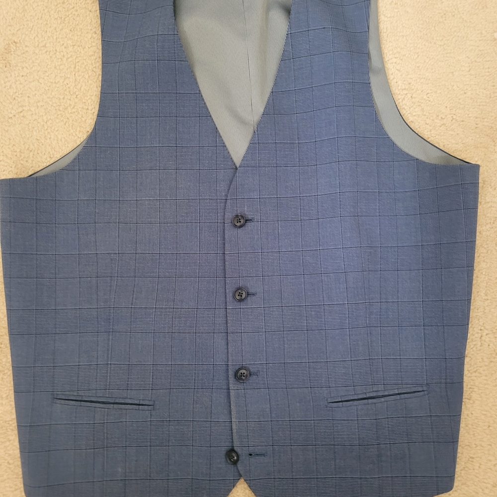 Men's Blue Checkered Vest